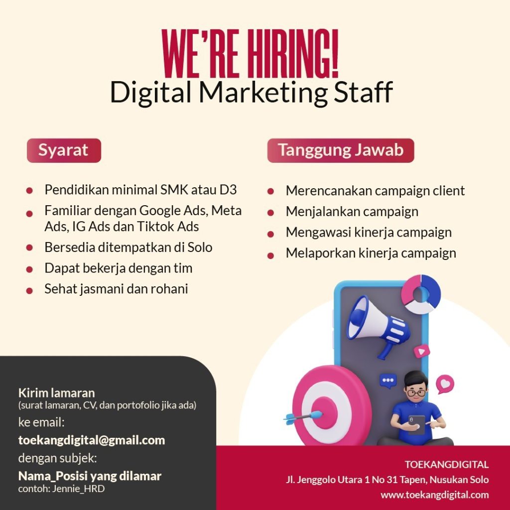 lowongan staf digital marketing pt TDg